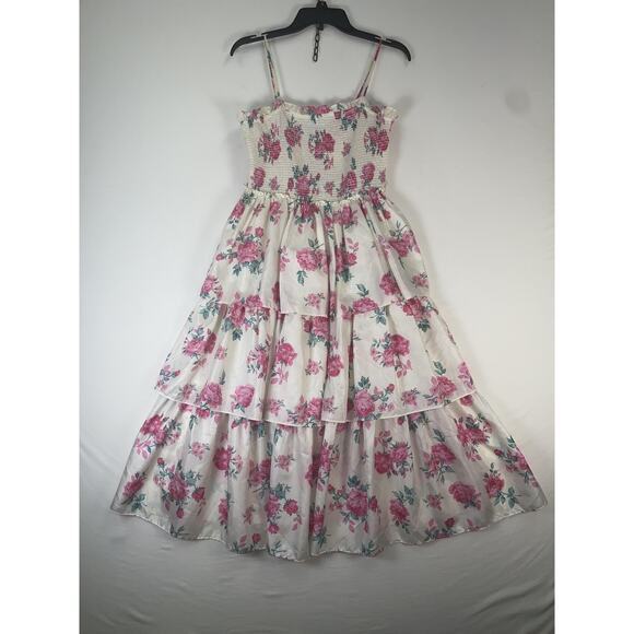 LoveShackFancy Dresses & Skirts - LoveShackFancy Dress Womens Small Multicolor Floral Smocked Tiered Maxi Sundress